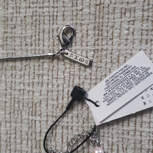 WHBM Necklace Silver Plated & Pink Pearl's + Matching earrings - Picture 12 of 14